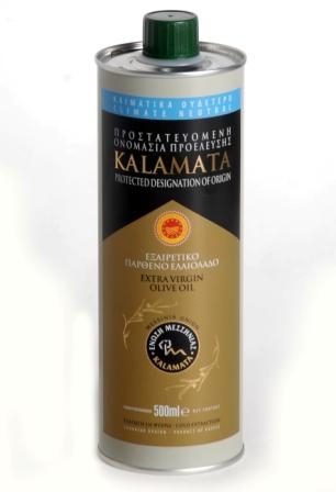 PDO KALAMATA climate neutral extra virgin olive oil in tin 500 ml  